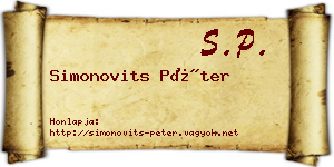 Simonovits Péter névjegykártya